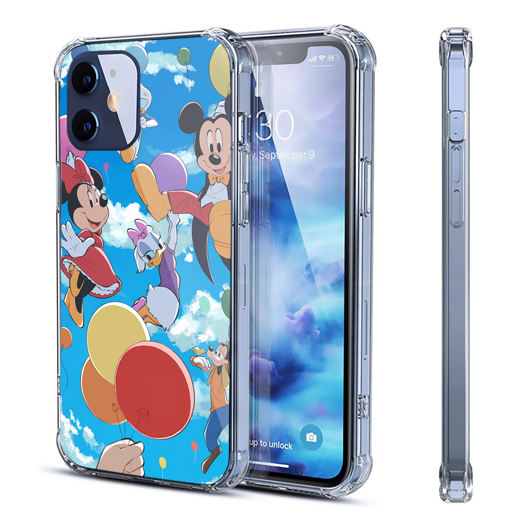 （画像用） ミッキーマウス Mickey Mouse 【iPhone 12シリーズ対応】透明スマホケース（クリアソフトケース）